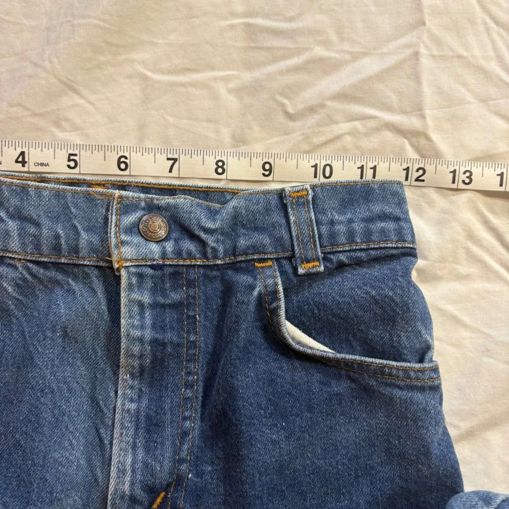 Levi Strauss Kids‎ Blue Denim Jeans Tapered Leg Classic Vintage Orange Tab Sz 12